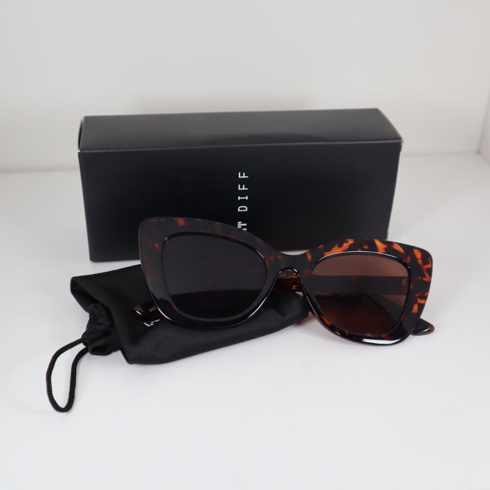 DIFF EYEWEAR MELODY DE01-0364-DTBNN Dark Tortoise Cat-Eye Sunglasses 52-21-150mm